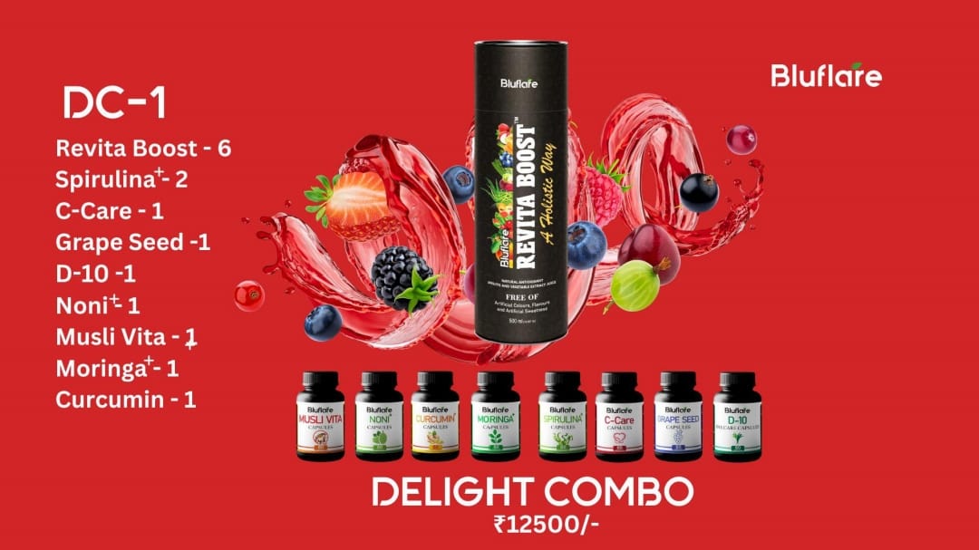 PREMIUM COMBO PACK,DELIGHT COMBO (REVITA 6NOS, SPIRULINA 2 NOS, C-CARE 1NO, NONI 1NO, MURINGA 1NO, D-10 1NO, GRAPE SEED 1NO, CURCUMIN 1NO, MUSLIVITA 1NO.